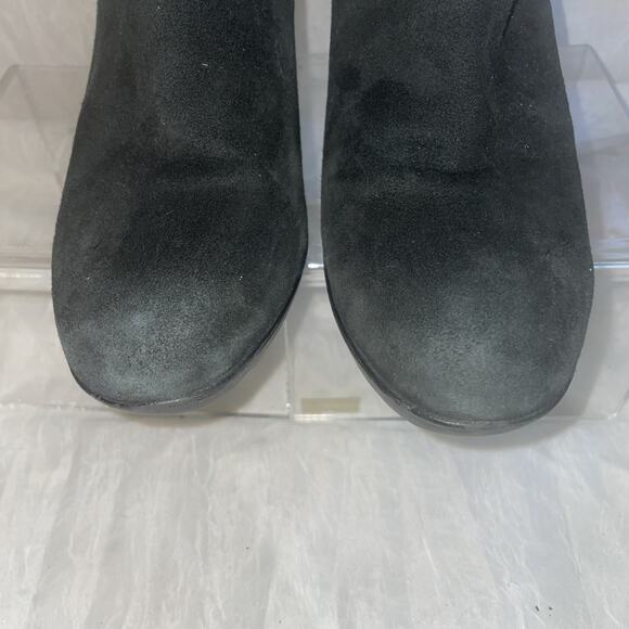 Blondo Liberata Black Suede Waterproof Wedge Ankle Boots Sz 8 Mid Heel Booties - Picture 9 of 13